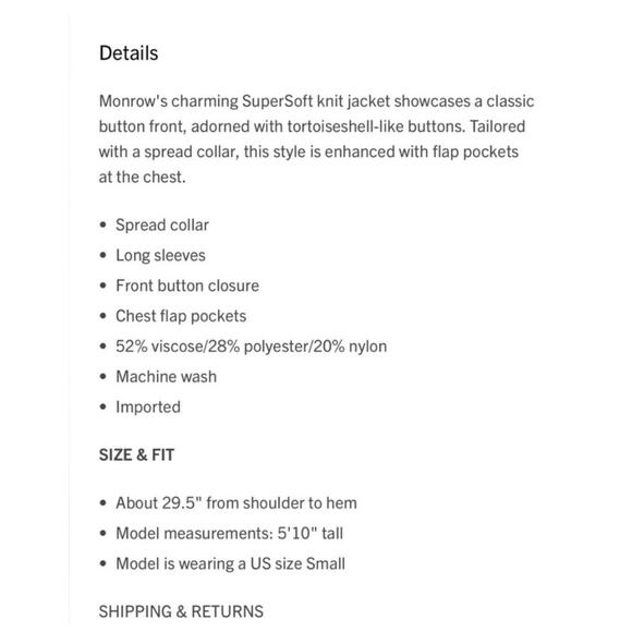 Monrow Supersoft Knit Jacket Rasberry Rose S - Picture 7 of 7